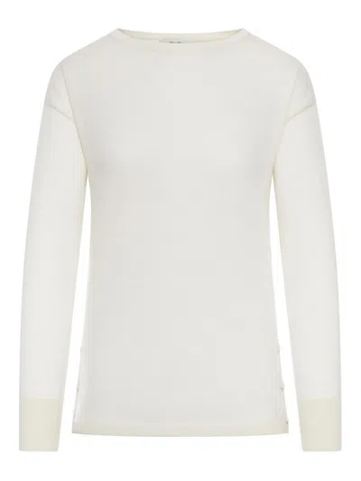 Max Mara Cashmere And Silk Tabella Sweater In White