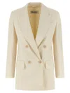 Max Mara Olimpia Jacket In Stretch Canvas In Neutral