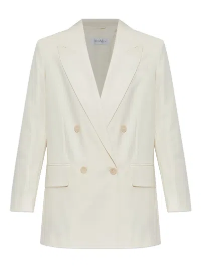 Max Mara Suez Double-breasted Blazer In White