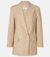 Max Mara Suez Double-breasted Cotton-blend Blazer In Neutral