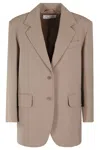 Max Mara Suez Blazer In Virgin Wool In Hazelnut Brown
