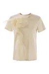 Max Mara Ruffled Cotton And Tulle T-shirt