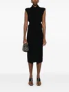 Max Mara Black Crepe Sughero Shirt Dress In Black