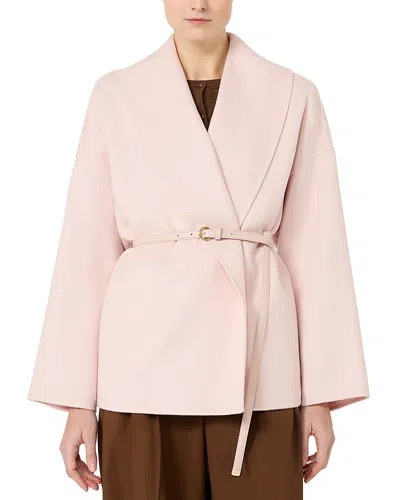 Max Mara Sughero Short Coat In Pink