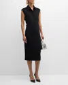 Max Mara Black Crepe Sughero Shirt Dress In Black