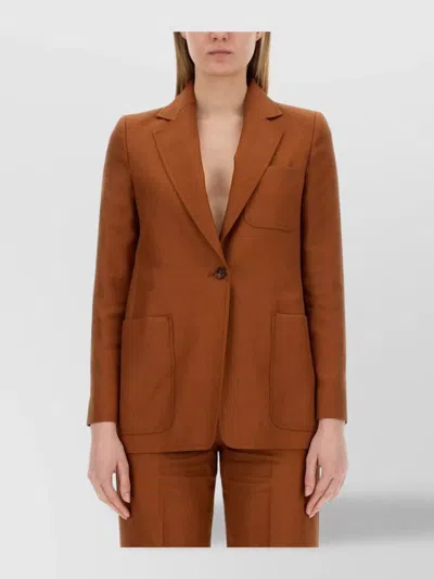 Max Mara Summer Bohemia Jacket Pockets In Brown