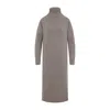 Max Mara High Turtleneck Cashmere Midi Dress In Neutral