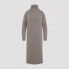 Max Mara High Turtleneck Cashmere Midi Dress In Brown