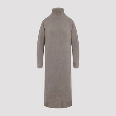 Max Mara Summer Long Knit Dress In Brown