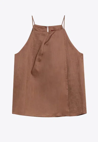 MAX MARA SUMMER SQUARE-NECK GAUZE TOP