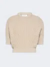 Max Mara Sunburst-patterned Cotton-blend Sweater In Neutral