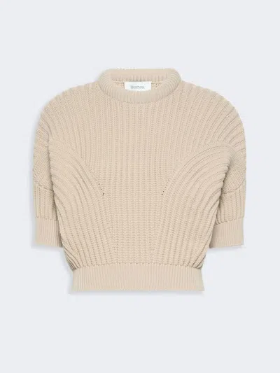 Max Mara Sunburst-patterned Cotton-blend Sweater In Neutral