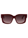 Max Mara Rectangular Sunglasses In Burgundy