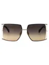 Max Mara Gold Black Metal Sunglasses In Gold Black