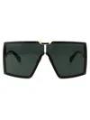 Max Mara Gold Black Metal Sunglasses In Gold Black