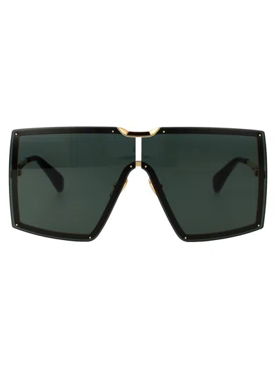 Max Mara Gold Black Metal Sunglasses In Multi