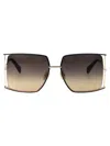 Max Mara Gold Black Metal Sunglasses In Gold Black