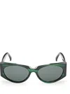 Max Mara Lee 52mm Round Sunglasses In Green