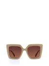 Max Mara Design Metal & Acetate Cat-eye Sunglasses In Shiny Ivory