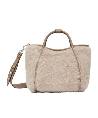 Max Mara Super Small Logo Shoulder Bag In Nude