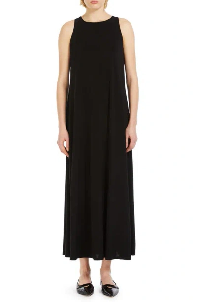 Max Mara Round Neck Sleeveless Dress In Black