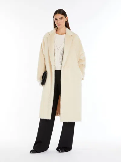 Max Mara Suri Alpaca Coat In Albino
