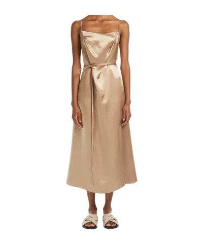 Max Mara Suspender Dress In Nude