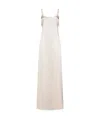 Max Mara Baden Satin Sleeveless Flared Midi Dress In White