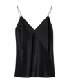 Max Mara Silk V-neck Sleeveless Top With Spaghetti Straps In Black