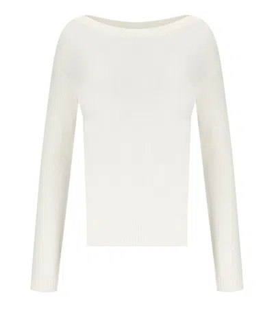 Max Mara Svago White Sweater In Neutral