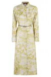 Max Mara Svelto All-over Patterned Belted Dress In Neutral
