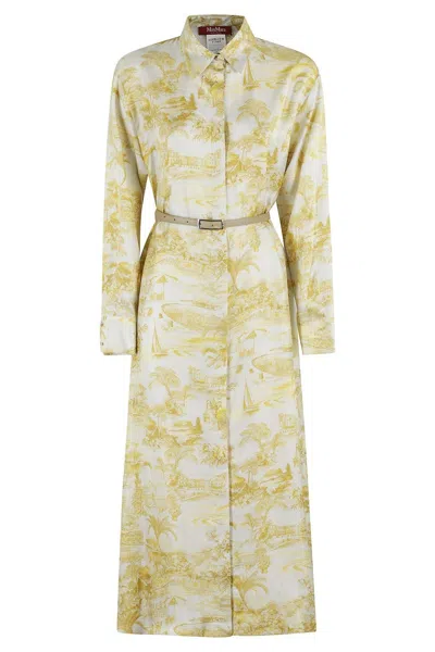 Max Mara Svelto All-over Patterned Belted Dress In Neutral