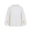 Max Mara Relaxed-fit Wool-cashmere Blend Sweater With Button Details In White