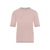 Max Mara Warren Knitted Top In Silk And Cashmere In Beige