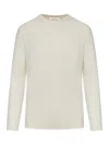 Max Mara Crewneck Long-sleeved Jumper In Beige