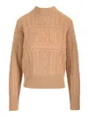 Max Mara Wool And Cashmere Crewneck Jumper In Brown