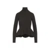 Max Mara Ribbed Wool Cashmere Turtleneck Sweater In Animal Print