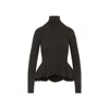 Max Mara Ribbed Wool Cashmere Turtleneck Sweater In Animal Print