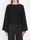 Max Mara Fine Wool Yarn Sweater Knitwear Black In Black