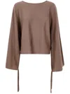 Max Mara Sweater In Thin Wool Yarn In Brown
