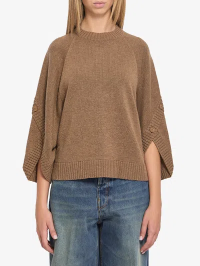 Max Mara Sweater In Wool And Cashmere In Sand