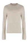 Max Mara Cashmere Marica Crew Neck Knit Sweater In Neutral