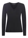 Max Mara Leisure Cavour V-neck Virgin Wool Sweater In Grigio Antracite