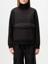 Max Mara Porfido Mixed Media Half-zip Sweatshirt In Schwarz