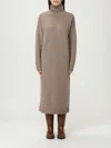 Max Mara Cashmere Turtleneck Midi Dress In Brown