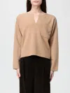 Max Mara V-neck Sweater In Cashmere Wool In Brown