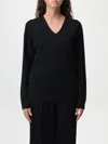 Max Mara Black Solid V Neck Sweater In Black