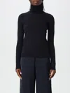 Max Mara Woman Turtleneck Black Size S Virgin Wool In Blue