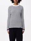 Max Mara Lari Striped Rib Wool Sweater In Blau