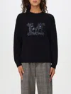 Max Mara Logo Embroidered Knitted Jumper In Blau